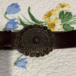 Brown Beaded Women's Belt